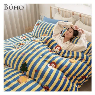【BUHO 布歐】買一送一 法蘭絨床包枕套組-單/雙/加大(多款任選)