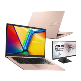 【ASUS】+24型螢幕組★14吋core 7輕薄16G筆電-蜜誘金(VivoBook X1404VA/core 7-150U/16G/1TB SSD/W11)