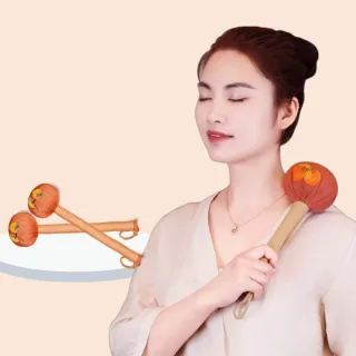【YAOCHEN 瑤辰】買1送1 柿柿如意-草本艾草按摩槌-加長40cm(按摩棒 艾草按摩槌  肩頸按摩 養生槌)