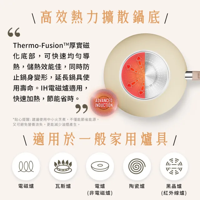 【Tefal 特福】Daisy系列24CM不沾鍋雙耳湯鍋-加蓋(IH爐可用鍋/電磁爐適用)