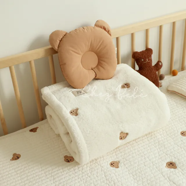 【Chezbebe】經典小熊刺繡嬰兒毯(嬰兒毯)