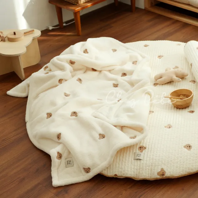 【Chezbebe】經典小熊刺繡嬰兒毯(嬰兒毯)
