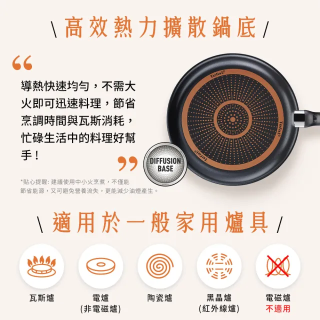 【Tefal 特福】璀璨系列28CM不沾鍋平底鍋