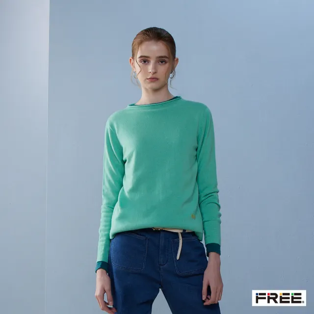 【FREE】喀什米爾酒瓶領free長袖羊絨衫(5色)