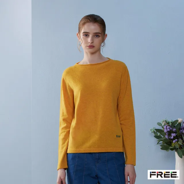 【FREE】喀什米爾酒瓶領free長袖羊絨衫(5色)