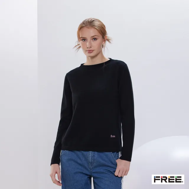 【FREE】喀什米爾酒瓶領free長袖羊絨衫(5色)