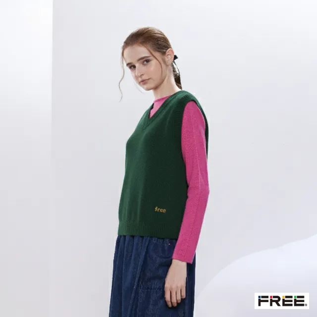 【FREE】喀什米爾V領free羊絨背心(3色)