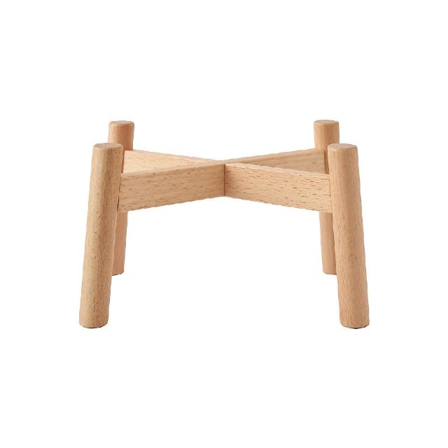 【MUJI 無印良品】限定/火石器寵物碗用木架/大