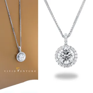 【Vividventure 亞帝芬奇】鉑金+18K GIA 1克拉 FVS2 3EX 八心八箭 無螢光 天然鑽石 真鑽 項鍊 耀眼