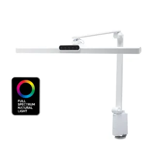 【喜光全光譜】LED專業健康護眼檯燈-TIMAX Professional-鈦星白桌夾款(光線護眼不刺眼 諾貝爾雙院長推薦)