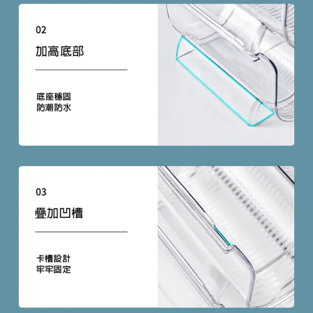 【isona】三格款-透明收納杯架 可疊加置物架(保溫杯收納架 水平收納架 冰箱杯架 飲料架)