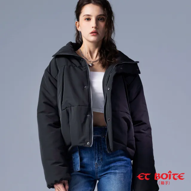 【BLUE WAY】女裝 蝴蝶結繡花高領 鋪棉外套-ETBOITE箱子
