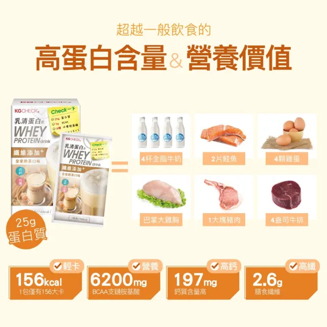 【聯華食品】KG乳清蛋白飲-皇家奶茶X3盒(18包)