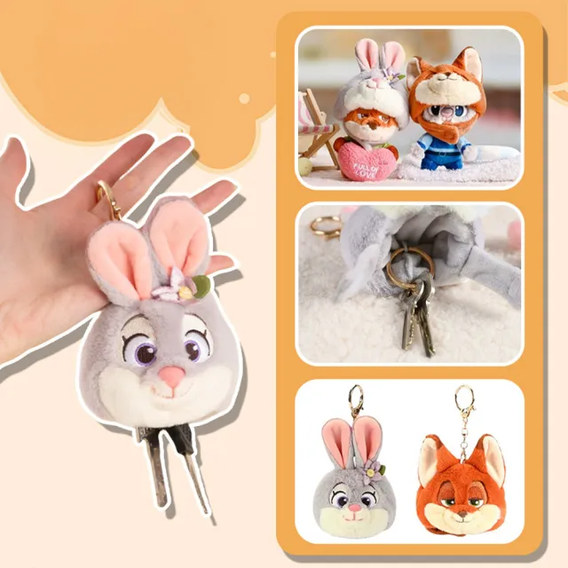 【Disney 迪士尼】雙11 動物方城市系列茱蒂尼克掛飾 吊飾 鑰匙包(兒童禮物)