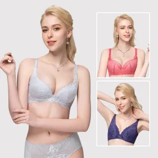 【Swear 思薇爾】買一送一2件組撩波幻彩B-H罩包覆/性感低V/軟鋼圈透氣蕾絲女內衣(3款任選)