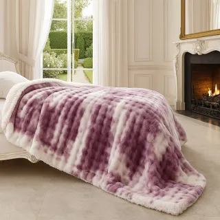 彩舍家居頂級6D泡泡雲朵絨蓄暖功能毯