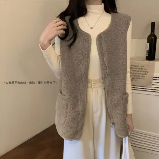 【AS 梨卡】女裝 背心 外搭背心 保暖背心 馬甲上衣 毛毛背心 羊羔毛背心 冬天衣服DR403(背心 外搭背心)