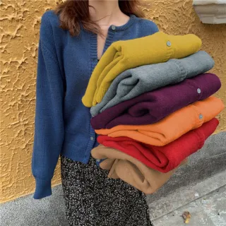 【AS 梨卡】女裝 外套 針織 毛衣 長袖 針織衫 針織外套 毛衣外套 紅色外套 過年DR093(針織 毛衣 針織衫)