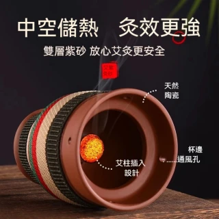 【YAOCHEN 瑤辰】贈艾柱-紫砂艾灸罐(艾灸 艾灸儀 艾灸盒 艾灸器具)