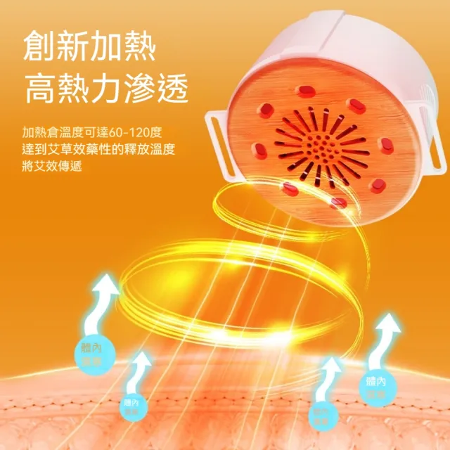 【YAOCHEN 瑤辰】智能充電艾灸儀-贈艾餅*10片(便攜隨身灸 多檔控溫控時  艾灸罐)