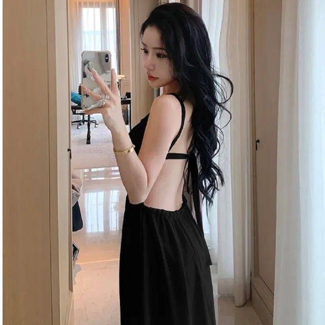 【AS 假日泳裝】女裝 連身裙 細肩帶洋裝 長裙洋裝 度假洋裝 海邊洋裝 白色洋裝 露背洋裝 C6490