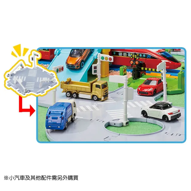 【TOMICA】交通世界  新城鎮 陸橋平交道組 可接Plarail(小汽車 場景)