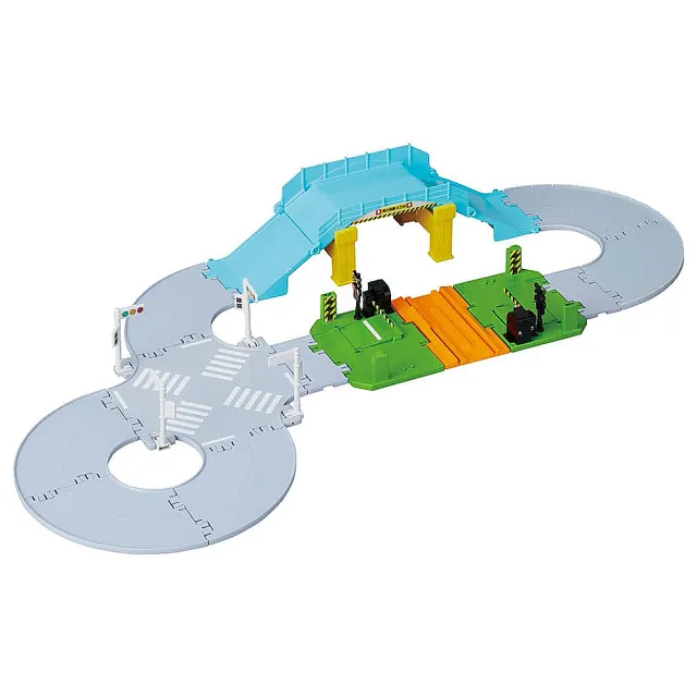 【TOMICA】交通世界  新城鎮 陸橋平交道組 可接Plarail(小汽車 場景)