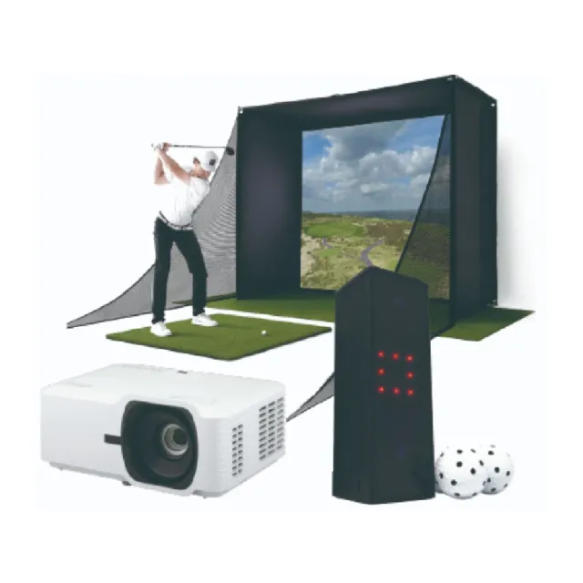 【SQUARE GOLF】英國 高爾夫 室內 模擬器  沉浸式 旗艦組 / 套(SQUARE+打擊布幕)