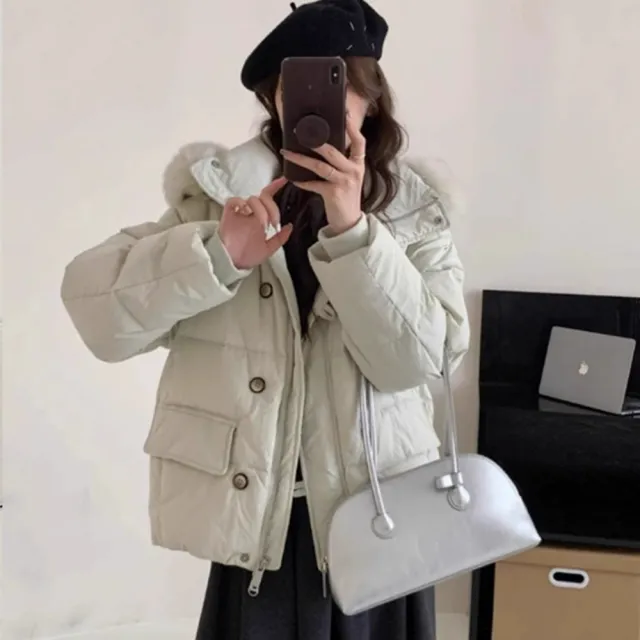 【巴黎精品】頂級真羽絨外套90%鴨絨羽絨衣秋冬外套保暖上衣大碼休閒女裝(顯瘦女外套4色n1lu57)