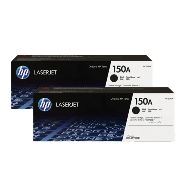 【HP 惠普】官方直營 2入組★150A LaserJet 黑色碳粉匣(W1500A)(LaserJet M111w/M141w)