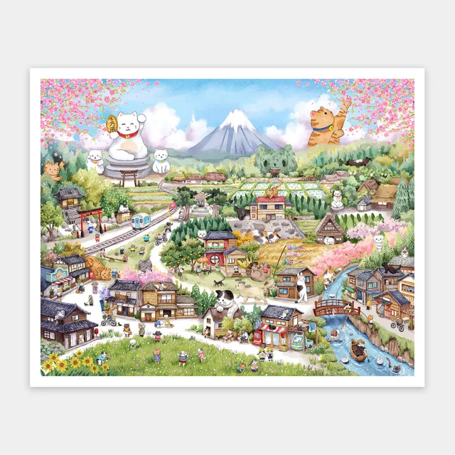 【Pintoo】拼圖2000片 - YUKAN - 招財貓村莊(禮物/收藏/益智/療癒/貓咪拼圖)