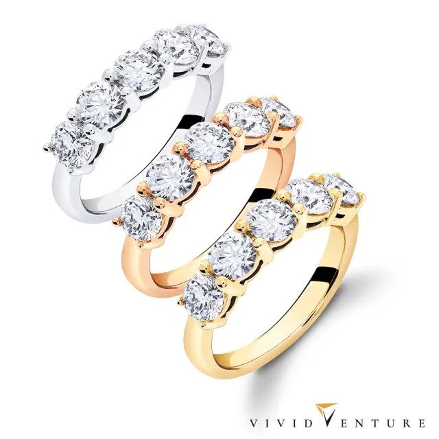 【Vividventure 亞帝芬奇】雙11限時精選 1克拉 天然鑽石 真鑽 戒指 線戒 排戒 星光 多色任選 14K金台