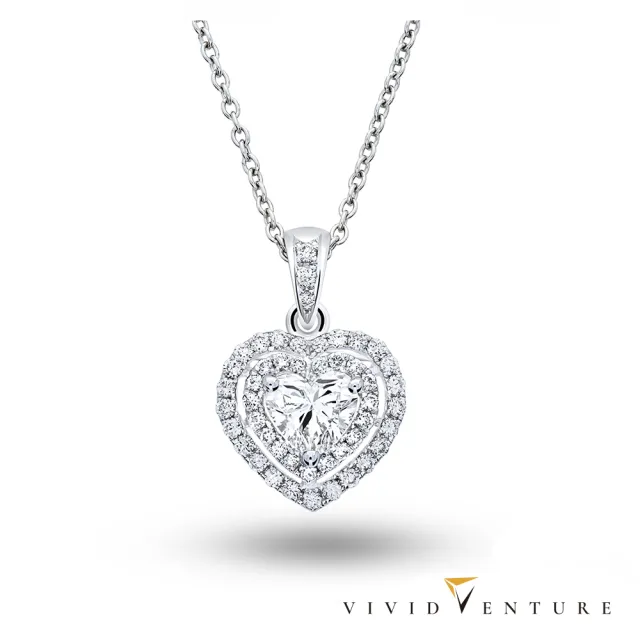【Vividventure 亞帝芬奇】GIA 50分 DSI2 天然鑽石 真鑽 項鍊 耀眼之心(14K金台+14K金鍊)