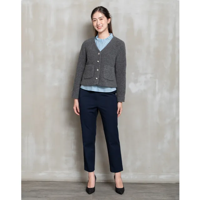 【perng yuh 芃諭名品】恬感維度 毛圈針織布 V領外套(2025 AW Collection|4C秋冬新品上市)