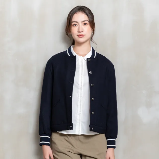 【perng yuh 芃諭名品】自在個性 羊毛 鋪棉 棒球外套(2025 AW Collection|4C秋冬新品上市)