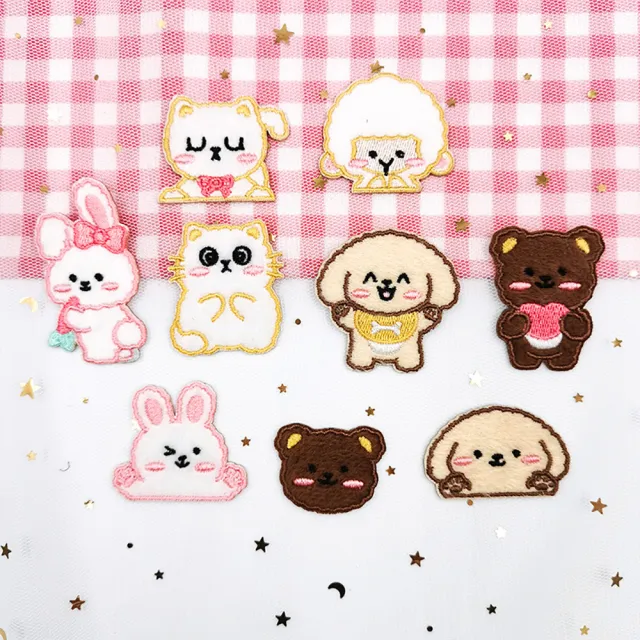【QOQ】動物貼布 刺繡貼布/可愛卡通毛絨動物圖樣刺繡貼布 DIY材料 衣物補丁 自黏膠款(9款任選)