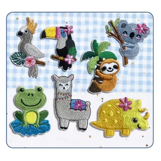 【QOQ】動物貼布 刺繡貼布/可愛彩色卡通動物圖樣刺繡貼布 DIY材料 衣物補丁 熱熔膠款(9款任選)