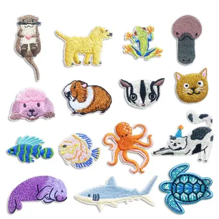 【QOQ】生物貼布 刺繡貼布/可愛卡通生物圖樣刺繡貼布 DIY材料 衣物補丁 熱熔膠款(15款任選)