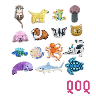 【QOQ】生物貼布 刺繡貼布/可愛卡通生物圖樣刺繡貼布 DIY材料 衣物補丁 熱熔膠款(15款任選)