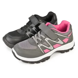 【Pretty】女鞋 休閒鞋 運動鞋 厚底休閒鞋 戶外 魔鬼氈 沾黏式 透氣(全黑、灰桃)