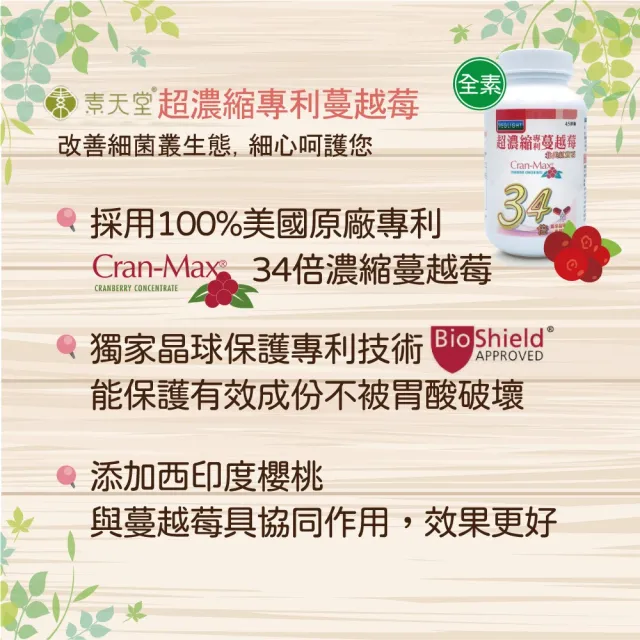 【素天堂】超濃縮專利蔓越莓-北美紅寶石 3瓶分享組(45顆/瓶)