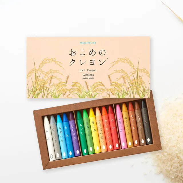 【mizuiro】米製兒童無毒蠟筆16色(日本製)
