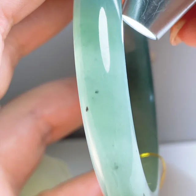 【玉我翡翠】翡翠手鐲 冰種藍水平安鐲 手圍17.4MM/附台証 M65072(台灣權威認證證書/天然A貨翡翠)