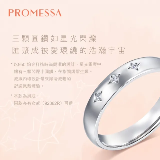 【PROMESSA】PT950鉑金 星宇系列 鑽石戒指(男戒)