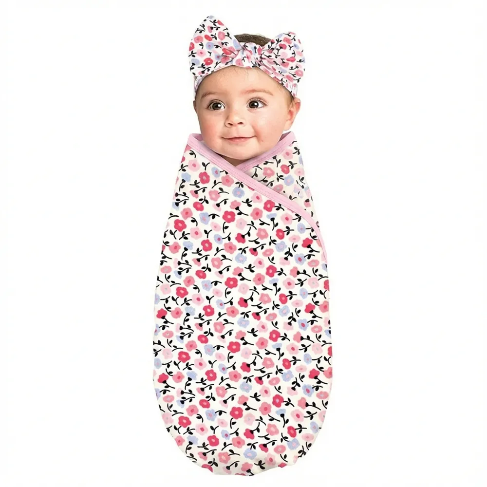 【Hudson Baby】有機棉嬰兒抱毯包巾毯+髮帶組(美國紐約精品母嬰品牌)