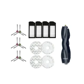 【CHAK】ECOVACS 科沃斯 X1 OMNI 副廠掃地機配件耗材超值組(主刷×1 邊刷×3組 濾網×4 拖布×2組)