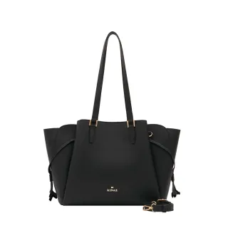 【KINAZ】花苞多袋束繩變型大容量肩背斜背托特包-焙糖脆黑-開心果脆片系列