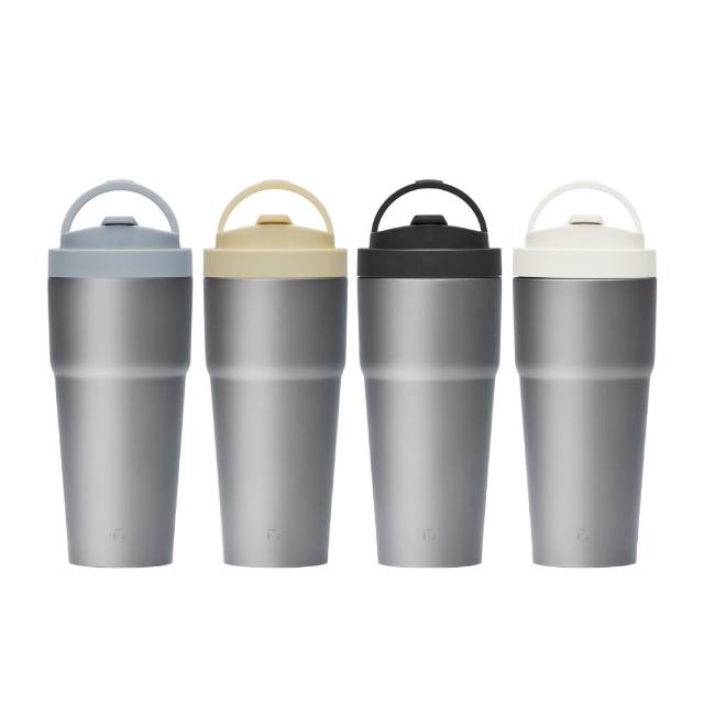 【WOKY 沃廚】買1送1_二代渾圓杯 雙層陶瓷款750ml-附矽膠粗吸管(隨行杯/吸管杯/保溫杯瓶/保冰杯瓶/水壺)