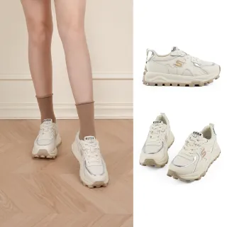 【SANDARU 山打努】休閒鞋 真皮復古層次拼接銀老爹鞋 運動鞋 厚底老爹鞋 增高 白鞋(米)