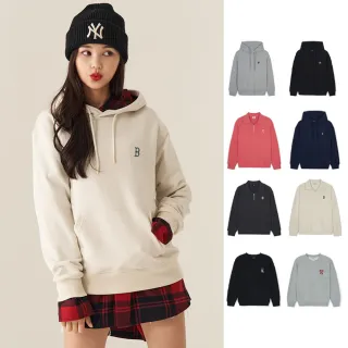 【MLB】小Logo連帽上衣 帽T 長袖大學T 大都會/紅襪/守護者/洋基隊(3AHDB0144/3AMTB0944-多款任選)
